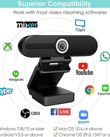 UHD 4K Webcam with Microphone: 8MP USB Computer Web Camera with Privacy Shutter and Tripod, External Webcam Pro Streaming Webcams PC Cam w/Mic Noise Reduction for Winsdows Mac OS Desktop Laptop