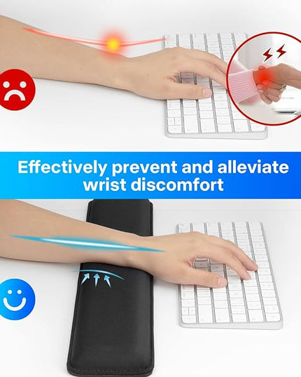 Yolanda Keyboard Wrist Rest/Pad - Cooling Gel - Stitched Edges - Keyboard Accessory,Ergonomic,Black