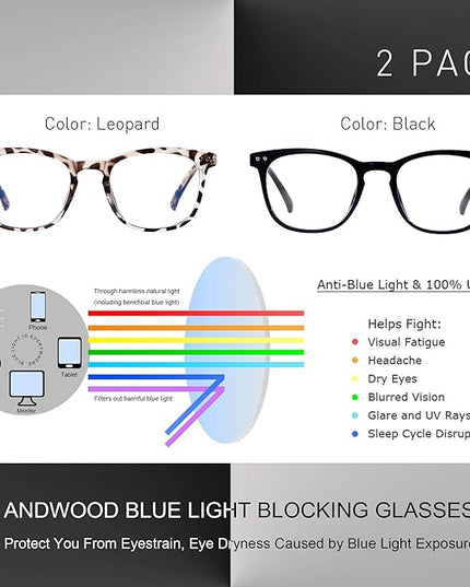 ANDWOOD Blue Light Blocking Glasses Women Men Computer Small Face Clear Bluelight Blocker Eyeglasses Frame