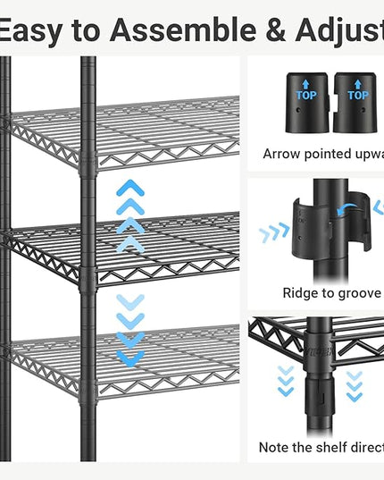 VIPEK V40 Plus Extra Large Clothes Rack Heavy Duty Clothing Rack for Hanging Clothes, Multi-Functional Closet Organizer System Freestanding Wardrobe Closet for Bedroom, Max Load 1300lbs, Black