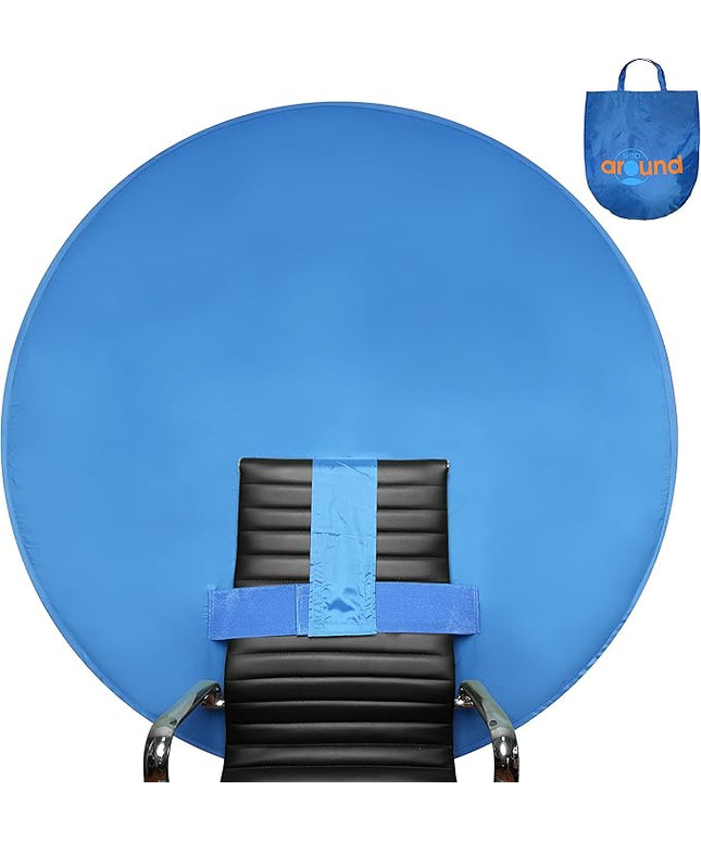 Webaround Big Shot 56" | Blue | Portable Collapsible Webcam Backdrop | Attaches to Any Chair | Wrinkle-Resistant Fabric | Ultra-Quick Setup and Takedown | Perfect for Zoom, Webex, Teams, etc.
