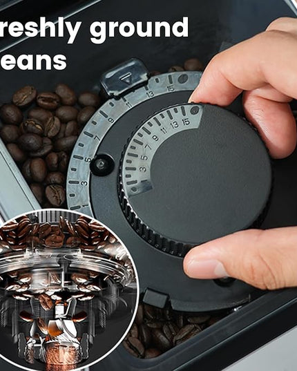 Mcilpoog WS-D5 Pro Fully Automatic Coffee Machine 12 Drinks, Office or Home Use,Wi-Fi Enabled, Liquid Volume & Temperature, Cappuccino Latte Espresso, Automatic Cleaning, Super Automatic Coffee Maker