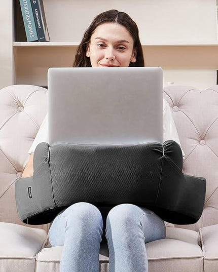 cooloo8 Lap Desk, Reading Pillow, Laptop Pillow for Lap, Portlands Portable Desk Pad for Bed, Couch, Car (Black)