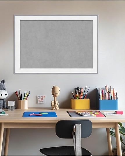 Amanti Art White Framed Magnetic Board 19x27 Medium Vision Board for use with Magnets, 100% Metal Sheet to Display Items as Office Decor or for Home Organization in mudroom, Kitchen or Kids Room