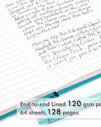 feela 12 Pack Notebooks Journals Bulk with 12 Black Pens, A5 Hardcover Notebook Classic Ruled Journal Set with Pen Holder for School Business Work Travel Writing, 120 GSM, 5.1”x8.3”, Emerald
