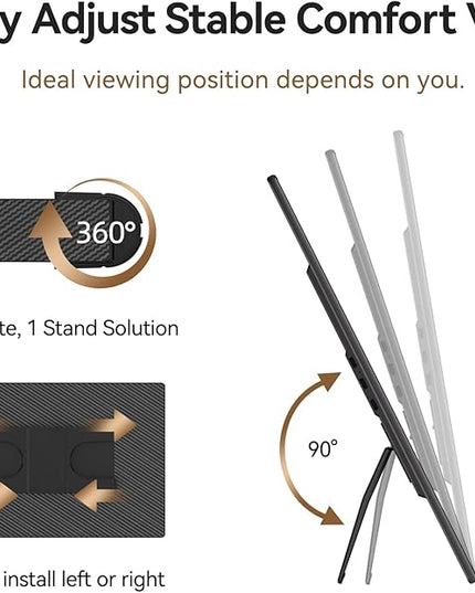 Larksmile 16” Portable Monitor - 2.5K QHD Laptop Screen Extender IPS Screen 100% sRGB External Portable Display with Stand Travel Monitor for PC Windows MAC Switch Phone Xbox PS4/5