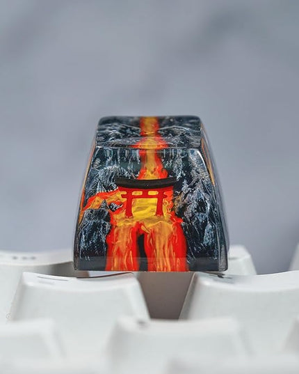 Red Torii Gate Japanese Shrine Artisan Keycap with Volcano R1 SA Profile Custom Keycaps 1U ESC Handmade Gaming Resin Key Cap Cherry MX Switch Compatible Mechanical Keyboard Japan Lover Gift