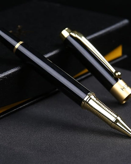 HSK Ballpoint Pens Luxury gift Pen Black Refill Line width 0.5mm,Best Ball Pen Gift Set for Men & Women Professional Executive,Office,Nice Pens Classy Gift Box (Black)