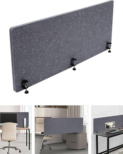 Polyester Desk Dividers, Soundproof Room Divider Office Furniture Partitions, Privacy Desk Panel with Clamps & Screwdriver, Stand Up Freestanding Desk Privacy Panel for Office Classroom(59.1" x23.8")