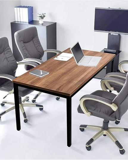 55 Inch Desk - Sturdy Metal Frame Computer Desk, Spacious Office Desk & Writing Desk with Easy Assembly, Durable Workstation for Home Office