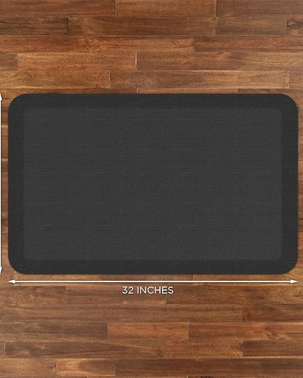 NewLife by GelPro Ergo-Foam Cushioned Anti-Fatigue Standing Kitchen Floor Mat, Padded Stain-Resistant, Waterproof, Non-Slip Comfort Padded Desk/Office Mat - 20" x 32", Grasscloth Charcoal