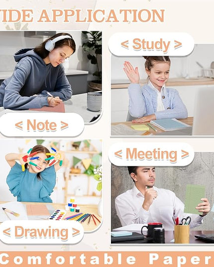 100 Sheets Half Letter Lined Paper 5.5 X 8.5 In Colored Notebook Paper College Ruled Loose Leaf Paper 3 Hole Punched Half Mini Binder Inserts Fit 3 Ring Binder for School Office