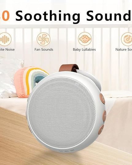 Mini White Noise Machine Sound Machine with 30 Soothing Sounds 32 Volume Levels Baby Portable Sleep Soother Rechargeable Travel Sound Therapy Pink Brown Noise Sleep Machine for Kid Adult