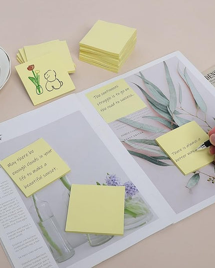 (24 Pack) Sticky Notes 3x3 in Yellow, Sticky Pads, Clean Removal, Recyclable, Self-Stick Pads, Easy to Post for Home, Office, Notebook