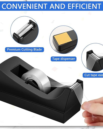 Queekay Office Stapler Set Desk Accessory Kit 16 Pieces Desk Staplers Tape Dispenser Sets Pop up Notes Pop up Sticky Notes Desktop Tape Dispenser 2000 Pcs 24/6 Staples