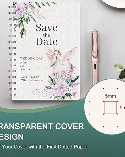 EMSHOI Lined Journal A4 Spiral Notebook, College Ruled Notebook, 300 Pages/150 Sheets, 100gsm Acid-Free Paper, Waterproof Softcover Notebook for School, Work, Writing, 8.27" × 11.2" - Transparent