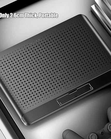 Laptop Cooler, Adjustable Riser Stand, Aluminum Quiet Fan Heat Dissipation -Device Use Ergonomic Design for Laptops Notebooks Tablets Phones Books Desk Home Office Dorm Lightweight