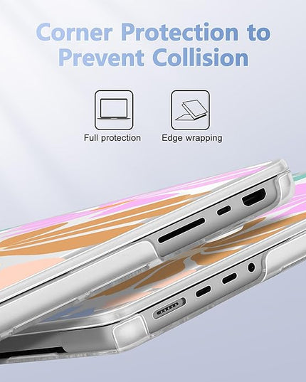 May Chen Case for MacBook Pro 14 inch, Models A2442 A2779 A2918 A2992 A3401 A3185 A3112 A3434, M1 M2 M3 M4 M5 Chip (2021-2025 Release), Plastic Hard Shell Case with Keyboard Cover, Groovy Flower