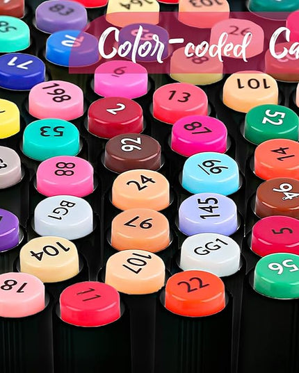 Taotree Alcohol Markers, 101 Colors Dual Tips Art Markers Pens Set, Chisel & Fine Sketch Pens, Art Supplies Kit for Artist Adult Coloring Books Colors, Painting, Drawing, Blending and Sketching