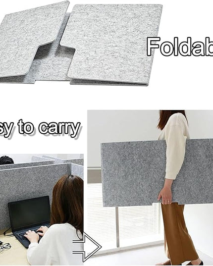 Desk Dividers Desk Panel Desktop Privacy Panel, 24" 32" 40" Freestanding Stand Up 3 Panels Privacy Acoustic Panel, Sound Absorbing Acoustic Desk Divider For Remote Office ( Size : 80cm(31.5in) )