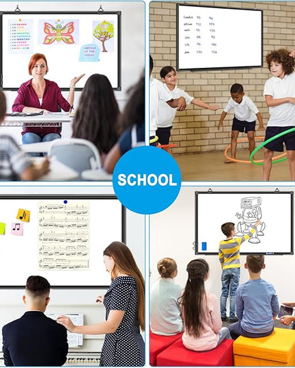 H-Qprobd 36"x24" White Board for Wall Double-Sided Magnetic Dry Erase Board with Black Aluminum Frame, Presentation Whiteboard Suitable for Home, Office, Classroom & Kitchen
