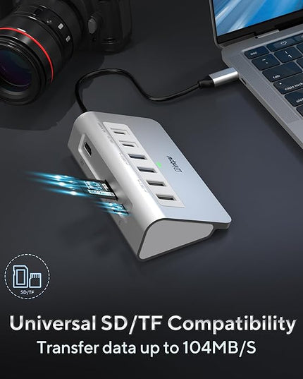 P9 USB C Docking Station, intpw 9-in-1 USB C Hub with 4K HDMI, PD 100W, 3 Type A/C 3.0 5Gbps, 2 Type-A 2.0, SD/TF, Aluminum USB Hub for Laptop,MacBook, iPad, iPhone 17 Series