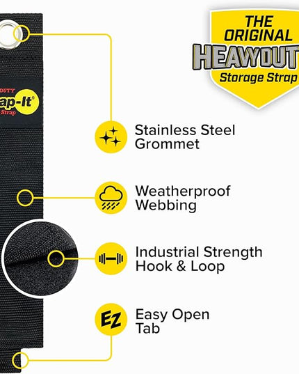 Heavy-Duty Wrap-It Storage Straps, 28-inch (2 Pack) - Hook and Loop Garden Hose Hanger, Pool Cord Storage Organizer for Cords, Tow Rope, Building Materials, RV and Garage Organization