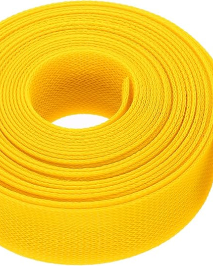uxcell Expandable Sleeving, 1 1/2-inch 25ft Cable Sleeve, Yellow