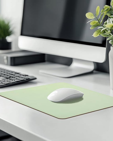 Mouse Pad, PU Mouse Pad，Leather Mouse Pad with Stitched Edge Micro-Fiber Base with Non-Slip Waterproof，Mouse Pad for Computers，Laptop, 8x11Inch (Fresh Green)