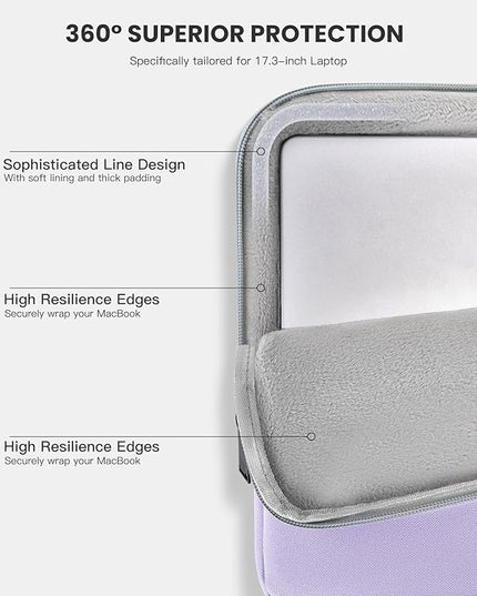 17 inch 360° Protective Laptop Case Sleeve for 2025 HP 17.3 inch Laptop, HP Envy 17, Pavilion 17, ASUS/Dell/Acer/Lenovo/LG/MSI Shockproof Water-Resistant Computer Bag with Accessory Pocket