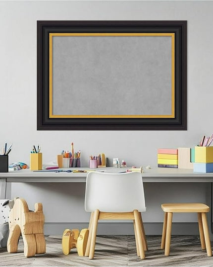 Amanti Art Black Framed Magnetic Board 22x30 Medium Vision Board for use with Magnets, 100% Metal Sheet to Display Items as Office Decor or for Home Organization in mudroom, Kitchen or Kids Room