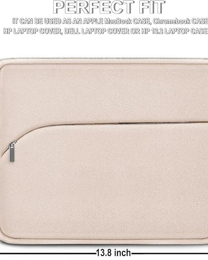 Laptop Case 13.3 inch, Portable Monitor Protective Laptop Sleeve with Front Pocket Computer Bag Compatible with MacBook Air Pro 13.3 inch 14 inch, Dell, HP, Light Pink