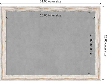 Amanti Art White Framed Magnetic Board 23x31 Medium Vision Board for use with Magnets, 100% Metal Sheet to Display Items as Office Decor or for Home Organization in mudroom, Kitchen or Kids Room