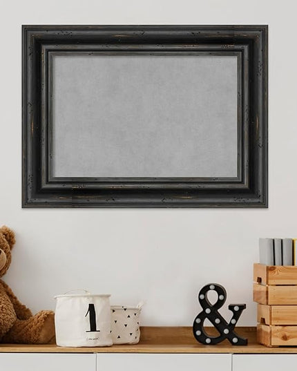 Amanti Art Black Framed Magnetic Board 17x23 Small Vision Board for use with Magnets, 100% Metal Sheet to Display Items as Office Decor or for Home Organization in mudroom, Kitchen or Kids Room