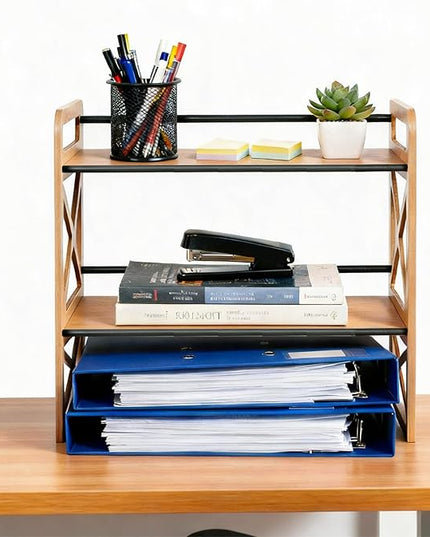 OYEFLY Wood Office Desk Shelf Organizer (Wood)