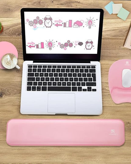 Memory Foam Set Wrist Rest Pad & Mouse Wrist Rest Support,Ergonomic Design for Office,Home,Laptop,Desktop Computer,Gaming Keyboard - Pink