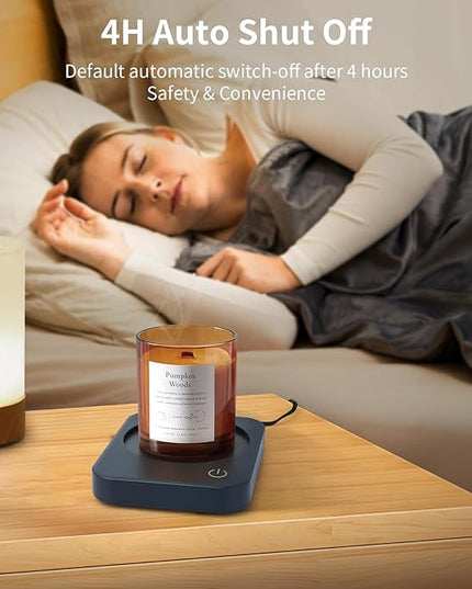 AnbanglinCoffee Mug Warmer, Smart Cup Warmer for Desk, 3 Temperature Control & Auto Shut Off, Electric Cup Warmer for Heating Candle,Milk,Tea,Beverage (Dark Blue-No Cup)