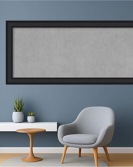 Amanti Art Black Framed Magnetic Board 25x53 Oversize Vision Board for use with Magnets, 100% Metal Sheet to Display Items as Office Decor or for Home Organization in mudroom, Kitchen or Kids Room