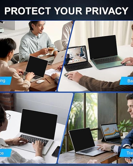 GUDTEKE 2Pack Magnetic 13.3 Inch Laptop Privacy Screen 16:9 Aspect Ratio, Removable Anti-Blue/Glare Protector Film, Anti Spy Desktop Security Private Filter 13.3in