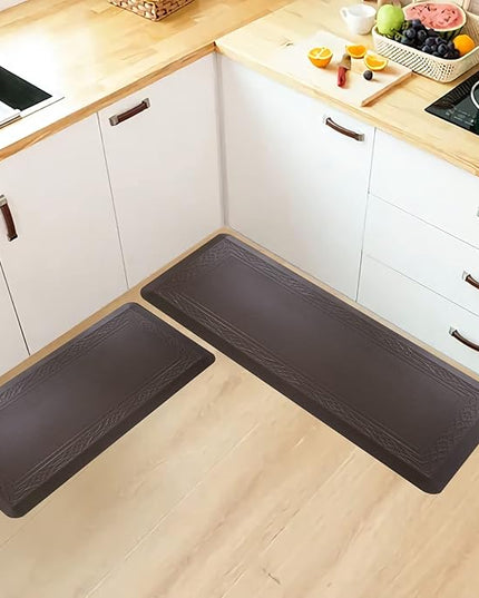 24 x 60 Inch Extra Support Anti Fatigue Comfort Kitchen Mat, Waterproof Long Kitchen Runner, Non-Slip Standing Desk Mat, Commercial Pads for Offices, Home, Garages (Bordeaux Coffee, 24'' x 60'')