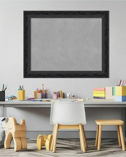 Amanti Art Black Framed Magnetic Board 22x28 Medium Vision Board for use with Magnets, 100% Metal Sheet to Display Items as Office Decor or for Home Organization in mudroom, Kitchen or Kids Room