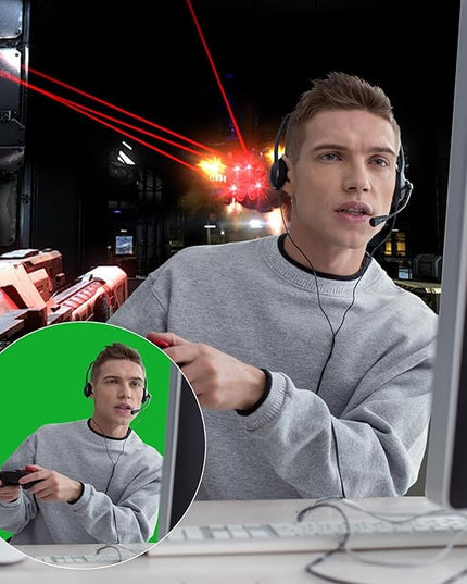Green Screen Backdrop Kit, 5×7ft Portable Greenscreen Background with Adjustable T-Shaped Stand, 5 Clamps, Carrying Bag for Parties, Streaming, Photography, Zoom, Gaming, Video Studio