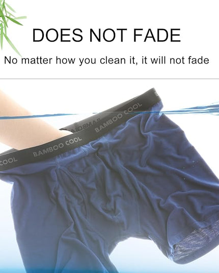 BAMBOO COOL Men's Ultra Breathable Underwear,No Riding Up Boxer Briefs with ComfortFlexible Waistband,Multipack
