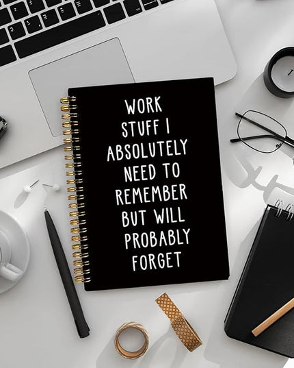 LIANGW Funny Notebooks Journal, Sarcastic Notebooks for Work, Funny Office Gifts for Coworkers, Funny Notebooks for Work, Office Humor Gifts, Black Hardcover Spiral Notebook, 5.5x8.3 Inch