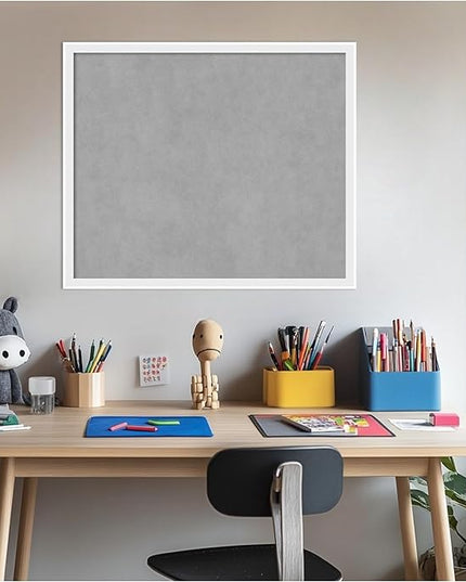Amanti Art White Framed Magnetic Board 21x25 Medium Vision Board for use with Magnets, 100% Metal Sheet to Display Items as Office Decor or for Home Organization in mudroom, Kitchen or Kids Room