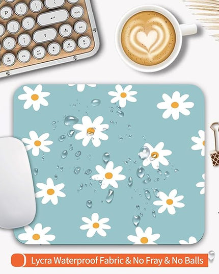 Square Mouse Pad Little Daisy,Personalized Premium-Textured Custom Mouse Mat Design,Washable Mousepad Cloth,Non-Slip Rubber Base Computer Mouse Pads for Wireless Mouse