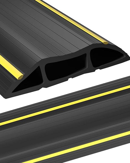 AGPTEK Heavy Duty Floor Cable Cover Cable Protector, 6.5 Ft Floor Cord Protector 3 Channels Floor Cord Cover (Mid Channel 0.93") Contains Cords, Cables and Wires, Good for Office, Home, or Outdoor