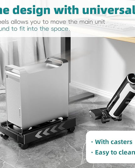 Adjustable Computer Tower Stand, Mobile CPU Stand with 4 Rolling Caster Wheels, Under Desk CPU Holder PC Floor Cart PC Riser for Gamers and Students (Standard model)