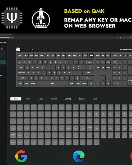 Keychron Q6 Max QMK/Launcher Wireless Bluetooth/2.4 GHz/USB-C Wired Custom Mechanical Keyboard, Full Size Programmable Knob RGB Backlit Hot-Swappable Gateron Red Switch for Mac Windows Linux - White
