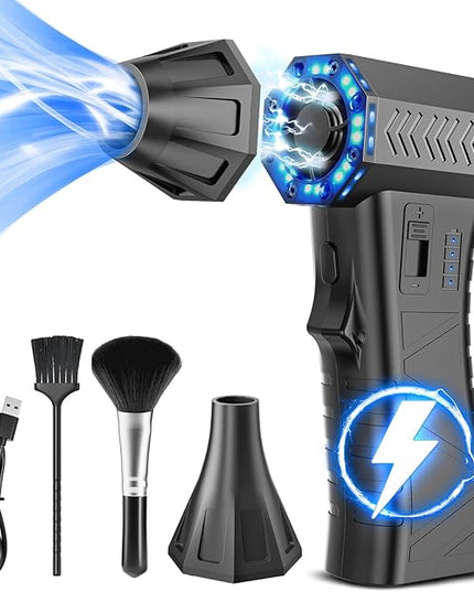 Compressed Air Duster - 300000RPM Super Power Electric Air Duster Variable Speed Compressed Air, 8000mAh Battery Fast Charging Canned Air, Mini Cordless Air Blower for Home/Keybaord/PC/Computer/Car